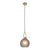 Luton Pendel - Pendel, mat smokey glas, messingfarvet fatning, kugleformet, Ø20 cm, 150 cm stofledning
