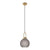 Luton Pendel - Pendel, mat smokey glas, messingfarvet fatning, kugleformet, Ø20 cm, 150 cm stofledning
