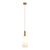 Chelsea Pendel - Pendel, hvid glas, messingfarvet fatning, cylinderformet, Ø13 cm, 150 cm stofledning