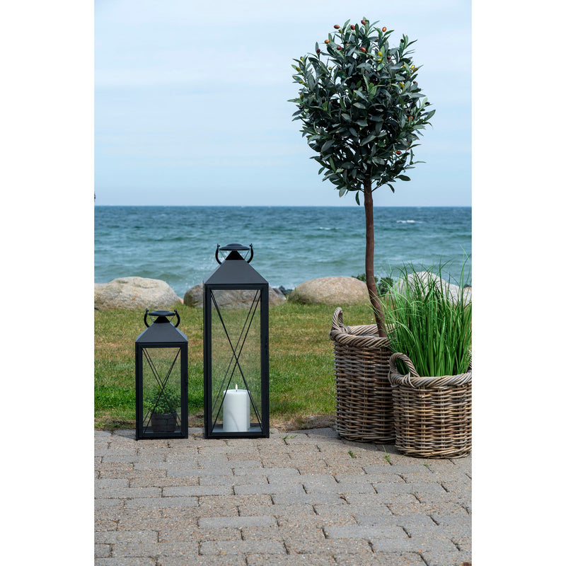 Casa Lanterner - Lanterner, stål/glas, sort, sæt af 2