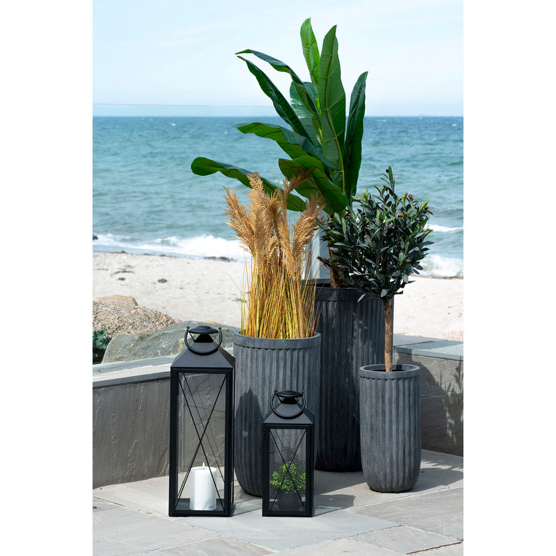 Casa Lanterner - Lanterner, stål/glas, sort, sæt af 2