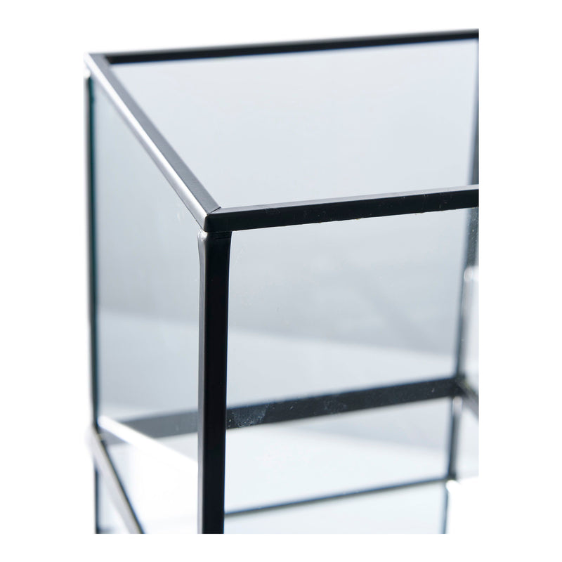 Hurricane Lysestage - Hurricane lysestage, metal/glas, sort<br>12x15 cm.