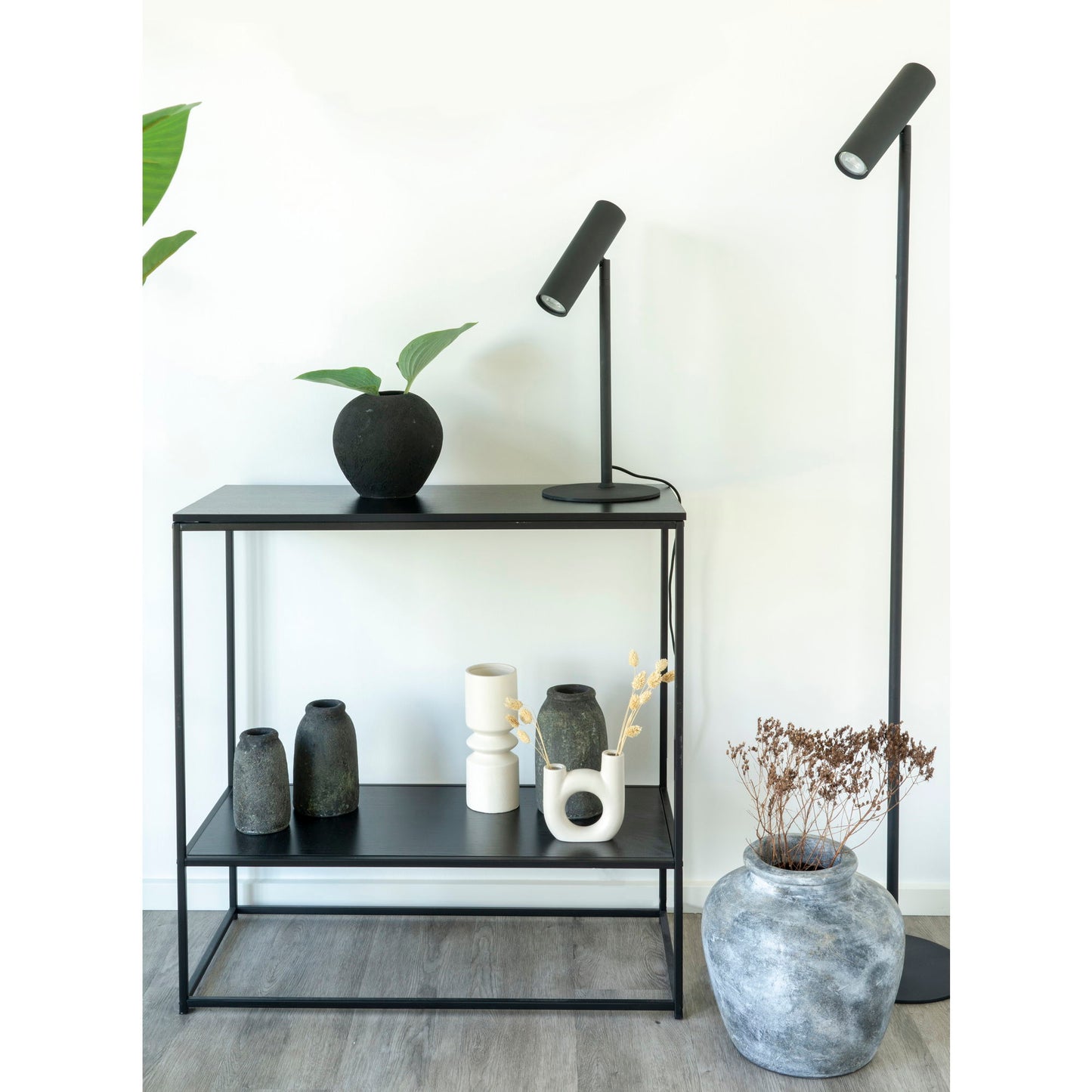 Paris Gulvlampe - Lampe, sort, stofledning på 210 cm
