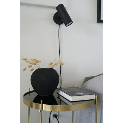 Paris Væglampe - Lampe, sort, stofledning på 190 cm