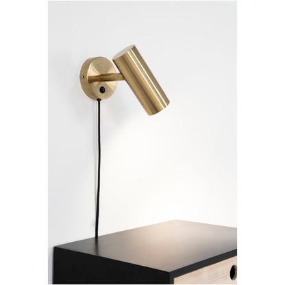 Paris Væglampe - Lampe, messing, stofledning på 190 cm