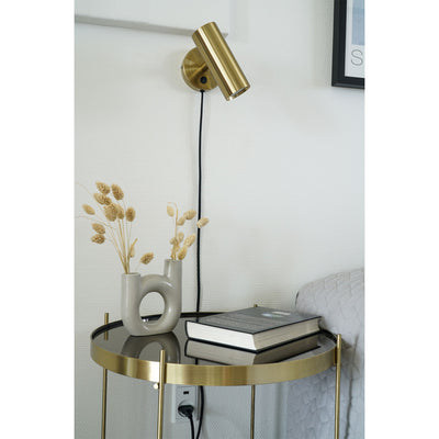 Paris Væglampe - Lampe, messing, stofledning på 190 cm