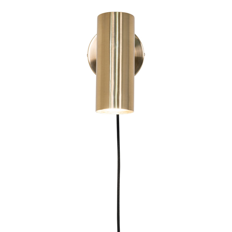 Paris Væglampe - Lampe, messing, stofledning på 190 cm