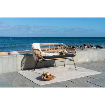 Trieste Sofa - Sofa i polyrattan med hynde, natur med sorte ben