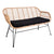 Trieste Sofa - Sofa i polyrattan med hynde, natur med sorte ben