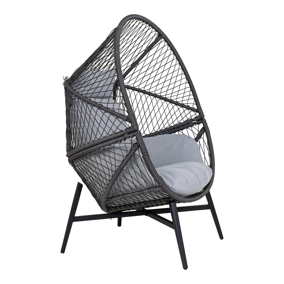 Rosario Loungestol - Loungestol, polyrattan, sort, inkl. hynder