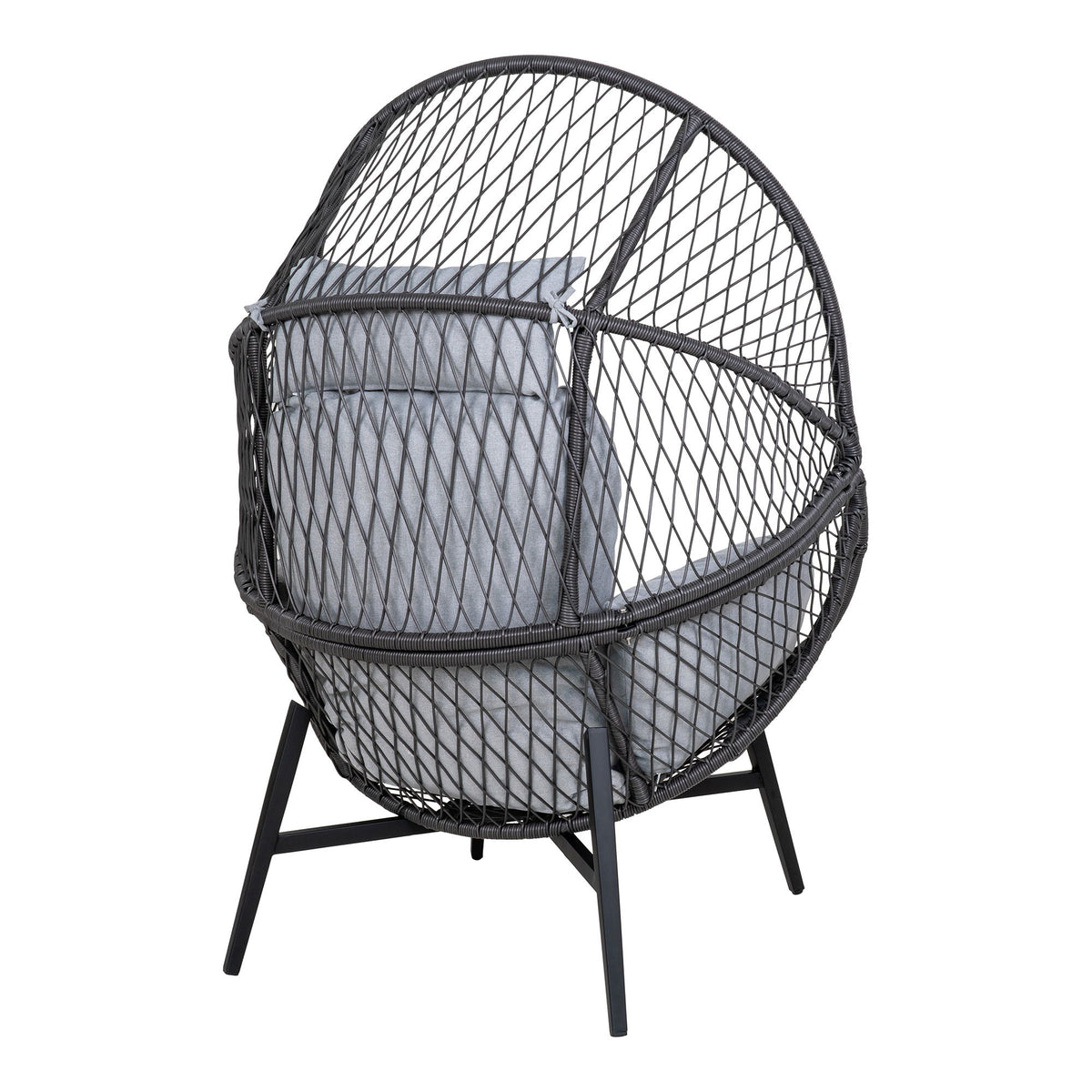 Rosario Loungestol - Loungestol, polyrattan, sort, inkl. hynder