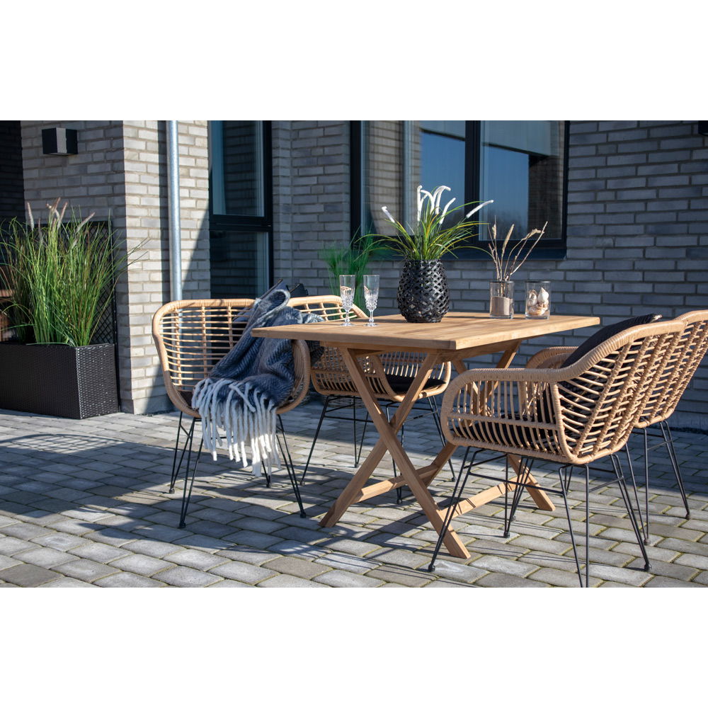 Oviedo Teak Spisebord - Spisebord i teaktræ, natur 120x80x75 cm