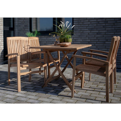 Oviedo Teak Spisebord - Spisebord i teaktræ, natur 120x80x75 cm