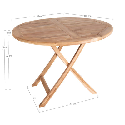 Oviedo Teak Spisebord - Spisebord i teaktræ, natur ø100x75 cm