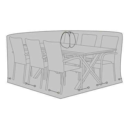 Luksus Overtræk  - Luksus overtræk til bord med 6 stole, 210g/m2 600D polyester PU behandlet, vandafvisende, sort