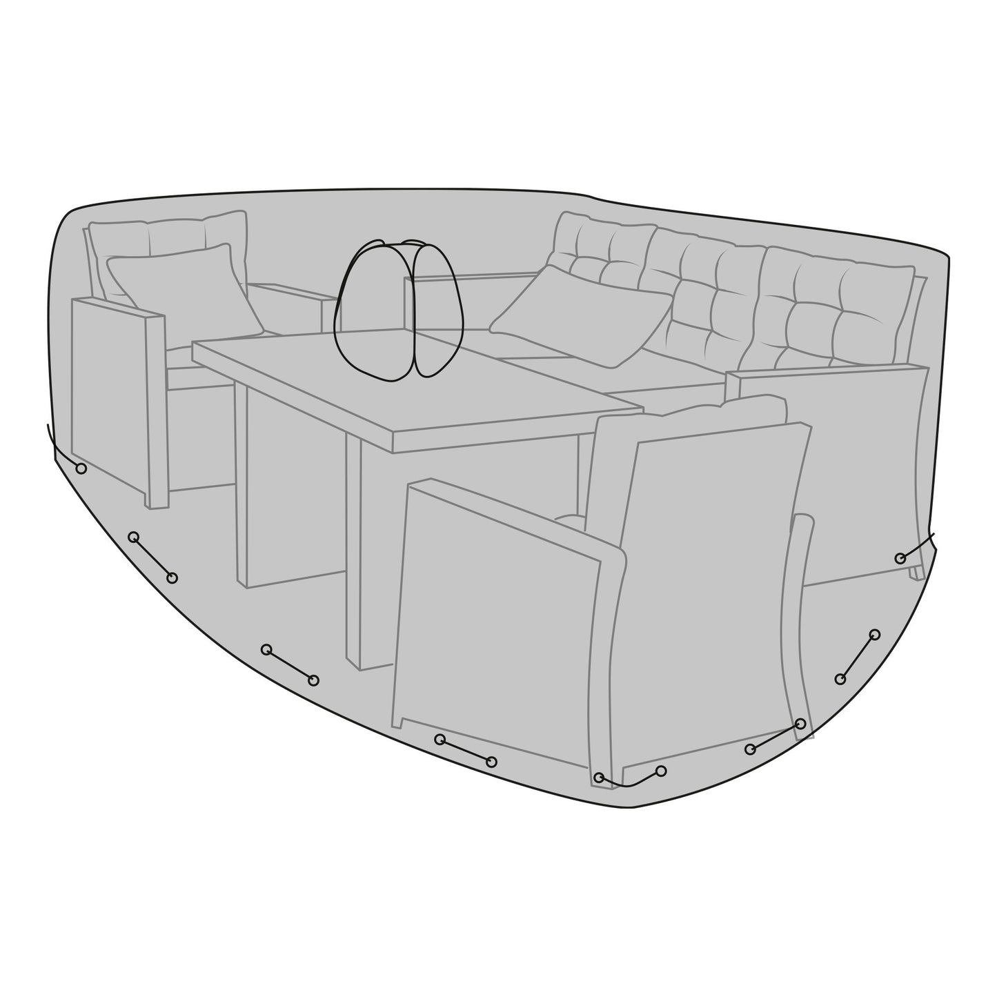 Luksus Overtræk  - Luksus overtræk til lounge og sofasæt, 210g/m2 600D polyester PU behandlet, vandafvisende, sort