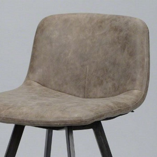 Barstol i metal - Patineret brunt PU læder