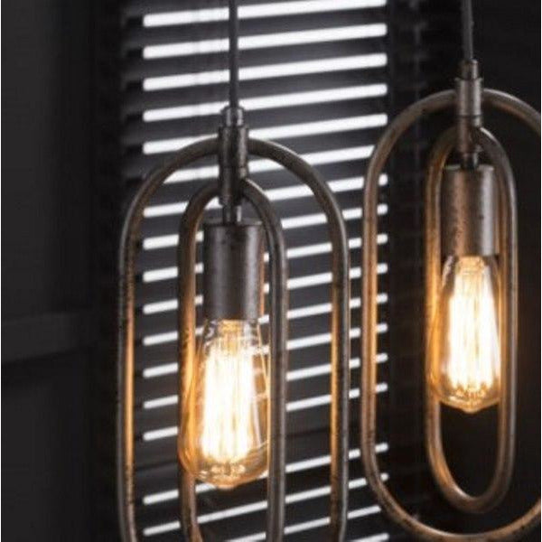 Antik loftlampe i sølv finish - 4 lamper