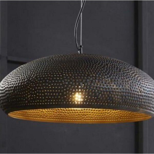 Loftslampe med skærme i sort-brun metal - 50 cm