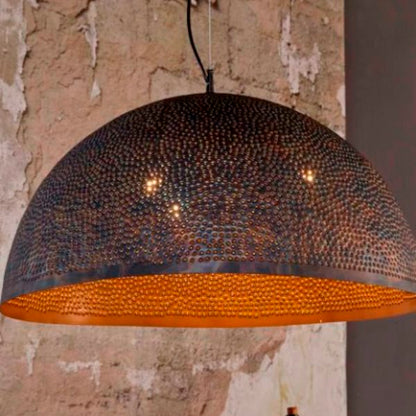 Loftslampe i sort-brun metal - 70 cm