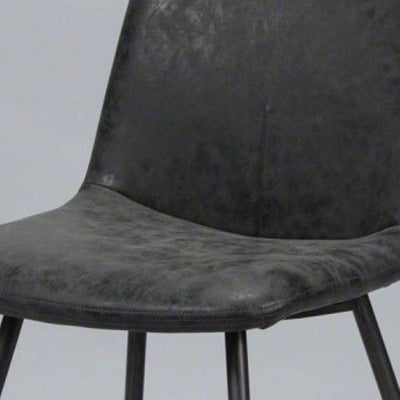 Spisebordsstol i stål og sort PU læder - 4. Stk
