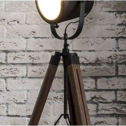 Sort metal træ stativ - Gulvlampe