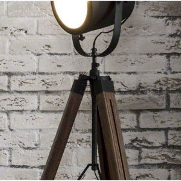 Sort metal træ stativ - Gulvlampe