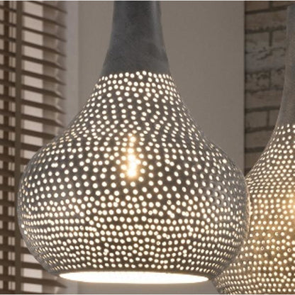 Patineret gråt jern loftslampe -  4 lamper