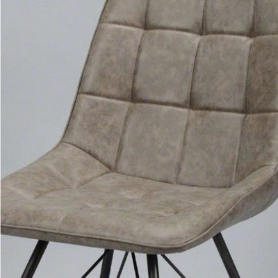 Spisebordsstol i stål og brunt PU læder - 4. Stk