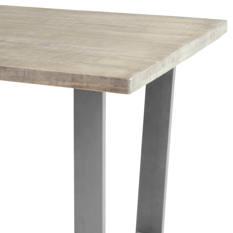 Spisebord i grålig massiv mango træ - 95 x 230 cm.