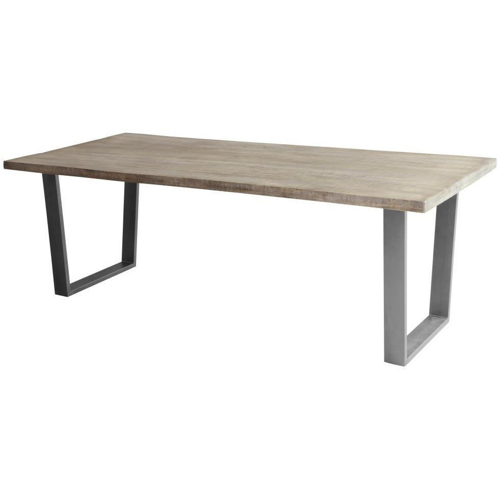 Spisebord i grålig massiv mango træ - 95 x 230 cm.