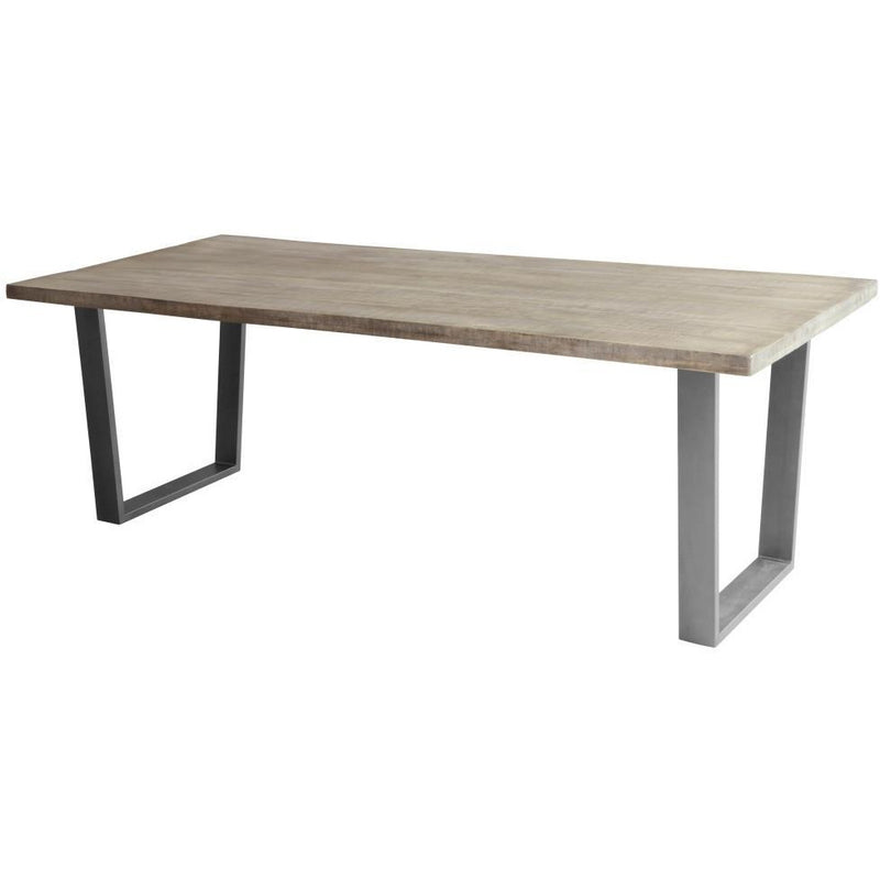 Spisebord i grålig massiv mango træ - 95 x 230 cm.