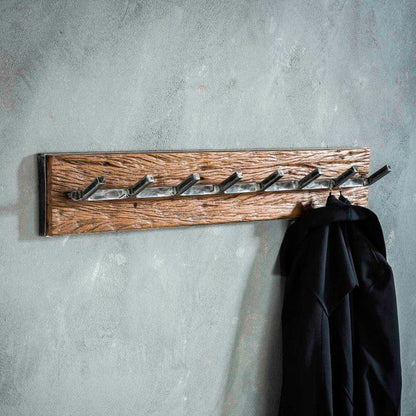 Knagerække i genbrugstræ - 8 knager