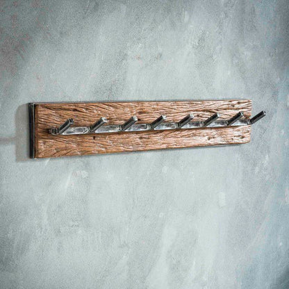 Knagerække i genbrugstræ - 8 knager