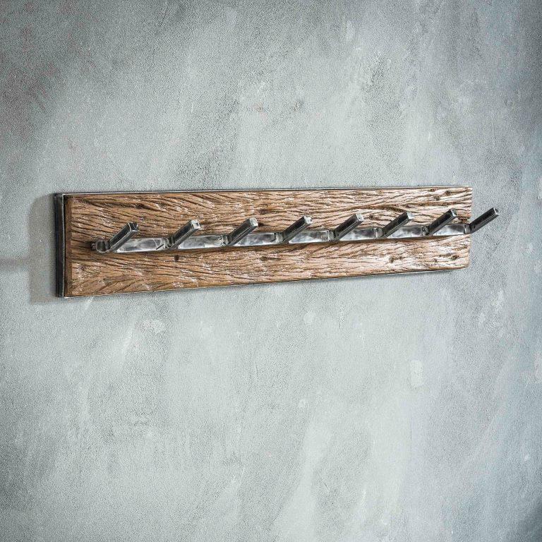 Knagerække i genbrugstræ - 8 knager