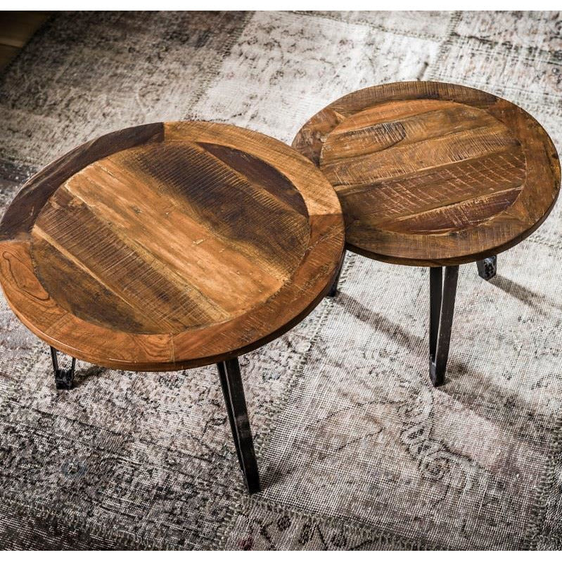 Sofabord i massiv genbrugstræ - To borde