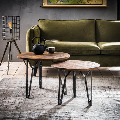 Sofabord i massiv genbrugstræ - To borde