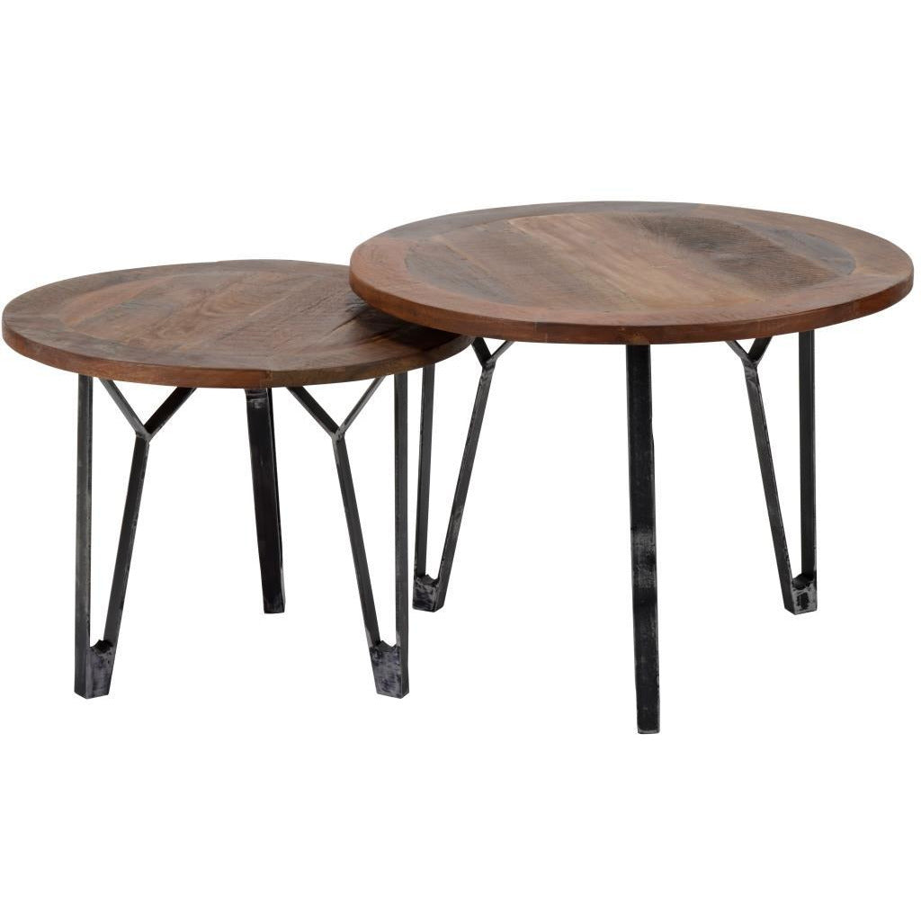 Sofabord i massiv genbrugstræ - To borde