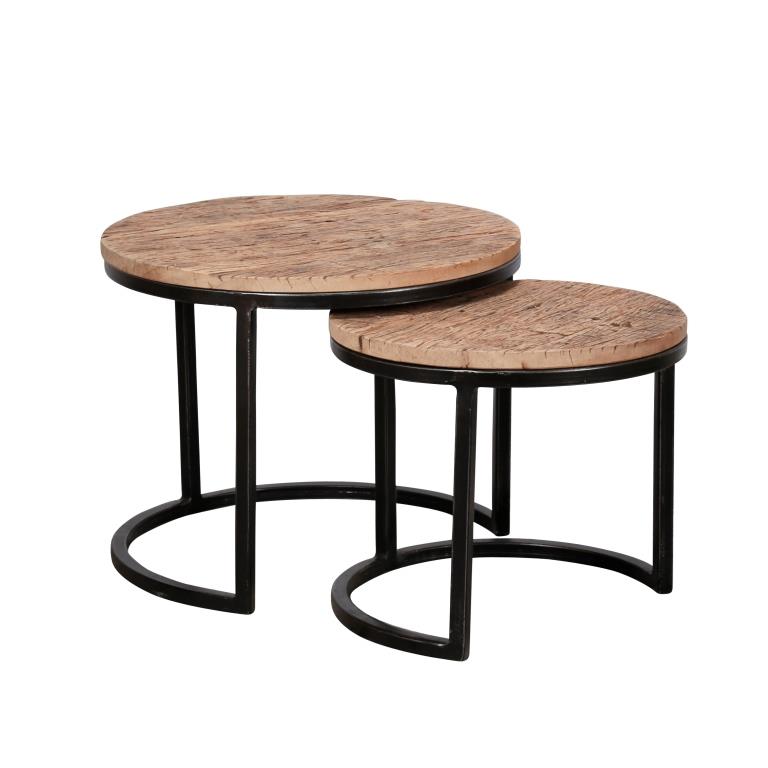 Sofabord - 2 borde i genbrugstræ.