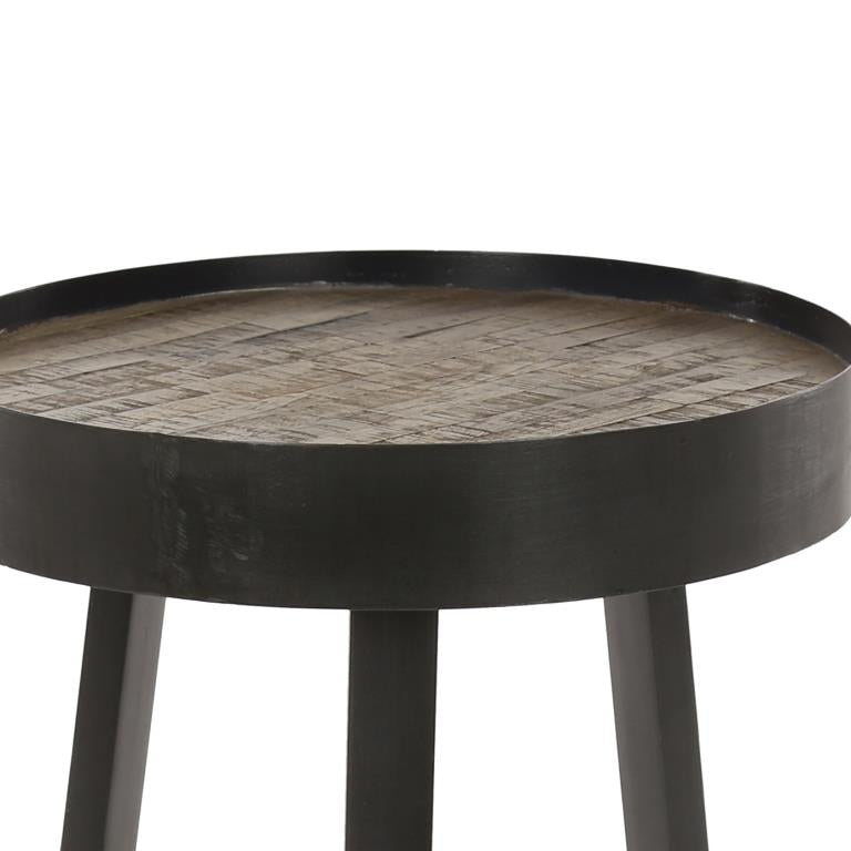 Sofabord teak træ med metalben -  45 cm.