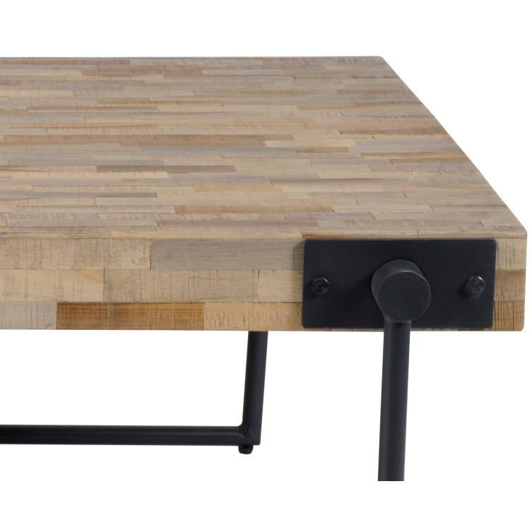 Sofabord 80 x 80 cm - Patineret teaktræ.