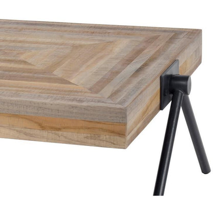 Sofabord 80 x 80 cm - Patineret teaktræ.