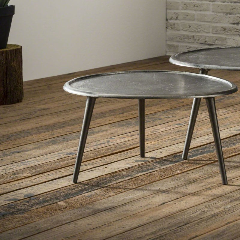 Nyreformet sofabord i sandblæst metal - 60 cm