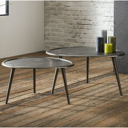Nyreformet sofabord i sandblæst metal - 60 cm