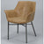 Spisebordsstol i stål og brunt PU læder - 2. Stk