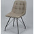 Spisebordsstol i stål og brunt PU læder - 4. Stk