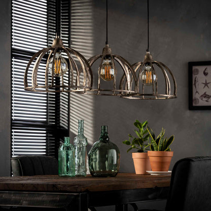 Loftslampe - 3 skærme i antik nikkel