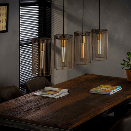 Loftslampe - 4 skærme i antik bronze.