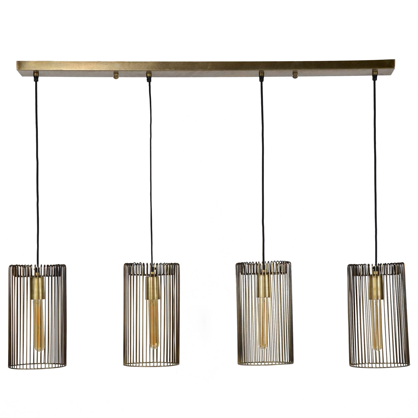 Loftslampe - 4 skærme i antik bronze.