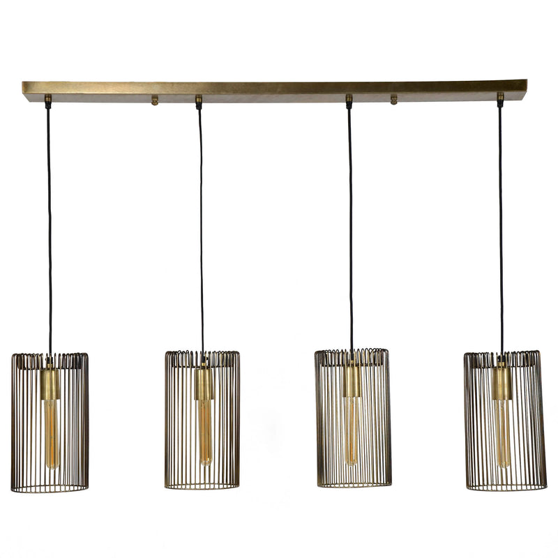 Loftslampe - 4 skærme i antik bronze.